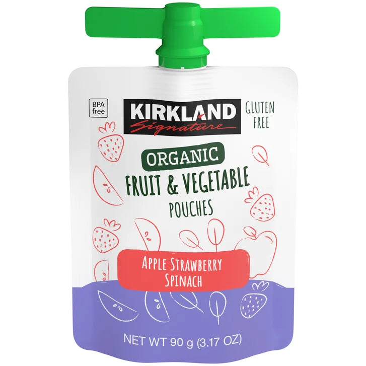 Kirkland Signature, Organic Fruit and Vegetable Pouches, Variety Pack, 3.17 oz, 24-count