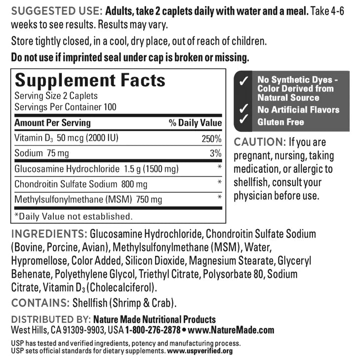 Nature Made TripleFlex Triple Strength + D3, 200 Caplets