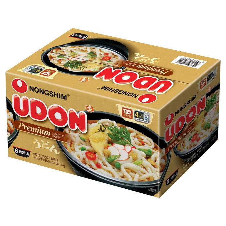 Nongshim, Udon Noodle Soup Bowl, 9.73 oz, 6-Count