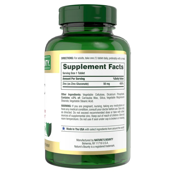 Nature's Bounty Zinc 50 mg, 400 Caplets