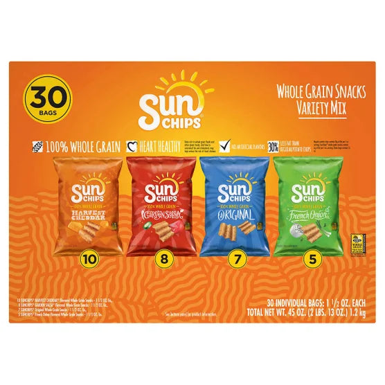 SunChips Whole Grain, Variety, 1.5 oz, 30-count