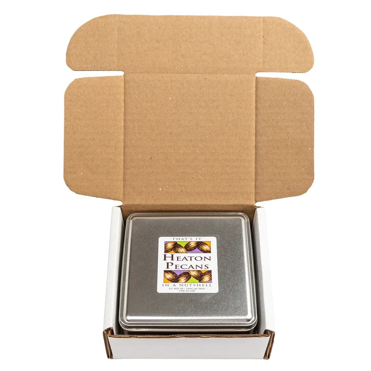 Heaton Pecans Large Square Milk Chocolate Covered Pecan Tin