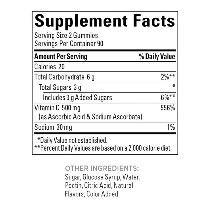 Nature Made Extra Strength Vitamin C 500 mg, 180 Gummies