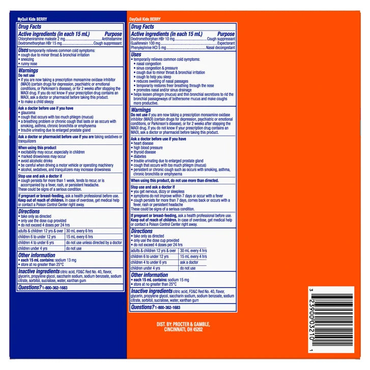 Vicks Nyquil/Dayquil, Kid's Liquid Combo, 24 Fluid Ounces