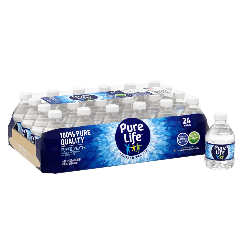 Pure Life Purified Water, 8 fl oz, 24-count