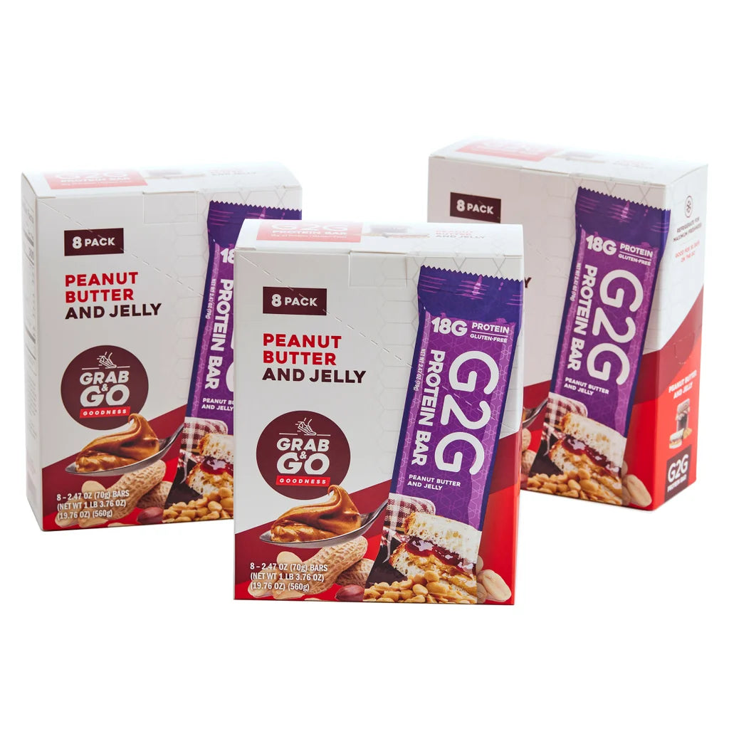 G2G 3-pack Peanut Butter & Jelly Protein Bars, 24-count