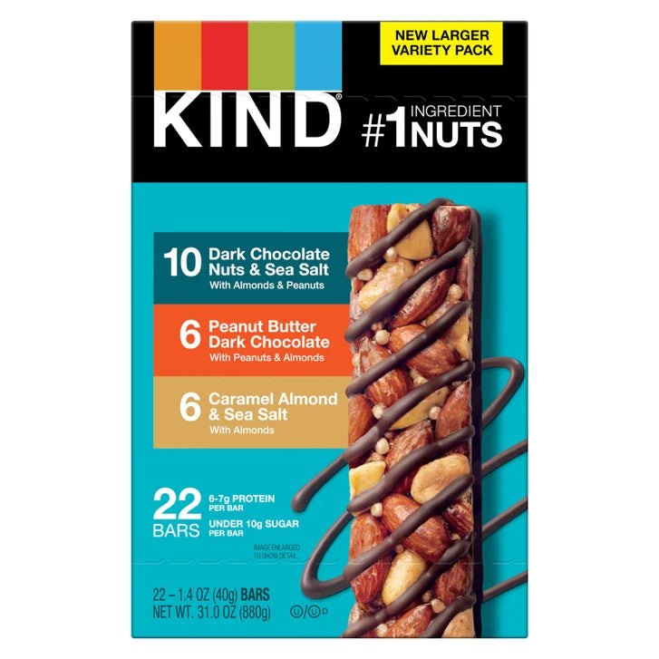KIND Nut Bar, Variety Pack, 1.4 oz, 22-count