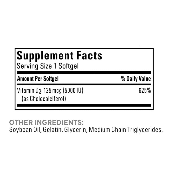 Nature Made Vitamin D Extra Strength 125 mcg, 240 Softgels