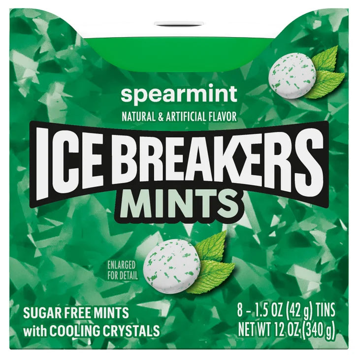 Ice Breakers Mints, Spearmint, 1.5 oz, 8-count