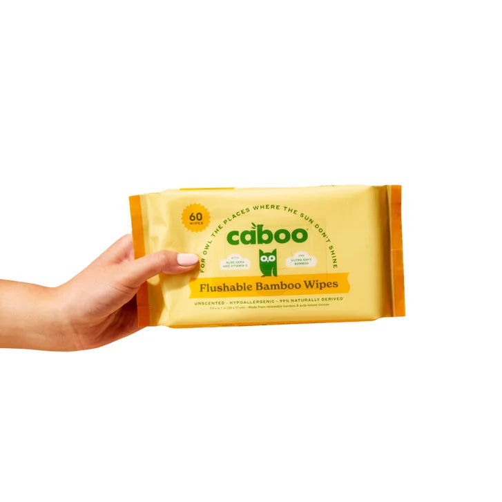 Caboo Unscented Flushable Bamboo Wipes, 480 Wipes