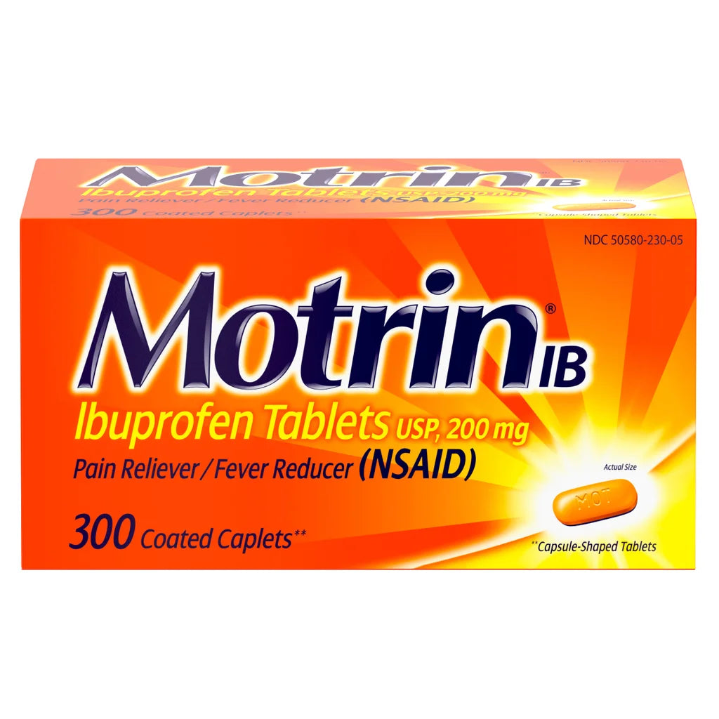 Motrin IB Ibuprofen Pain Reliever/Fever Reducer (NSAID) Caplets, 300 Count