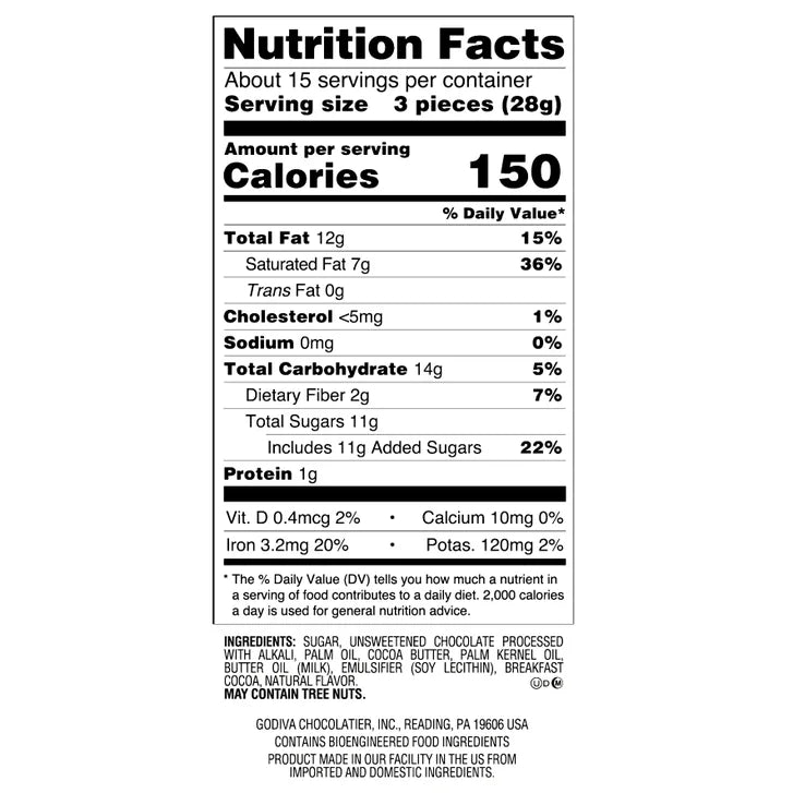 Godiva Masterpieces Dark Chocolate Ganache, 15.1 oz., 4-pack, 60.4 oz. Total