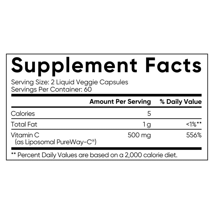 Sports Research Vitamin C Liposomal, 500 mg, 120 Veggie Capsules