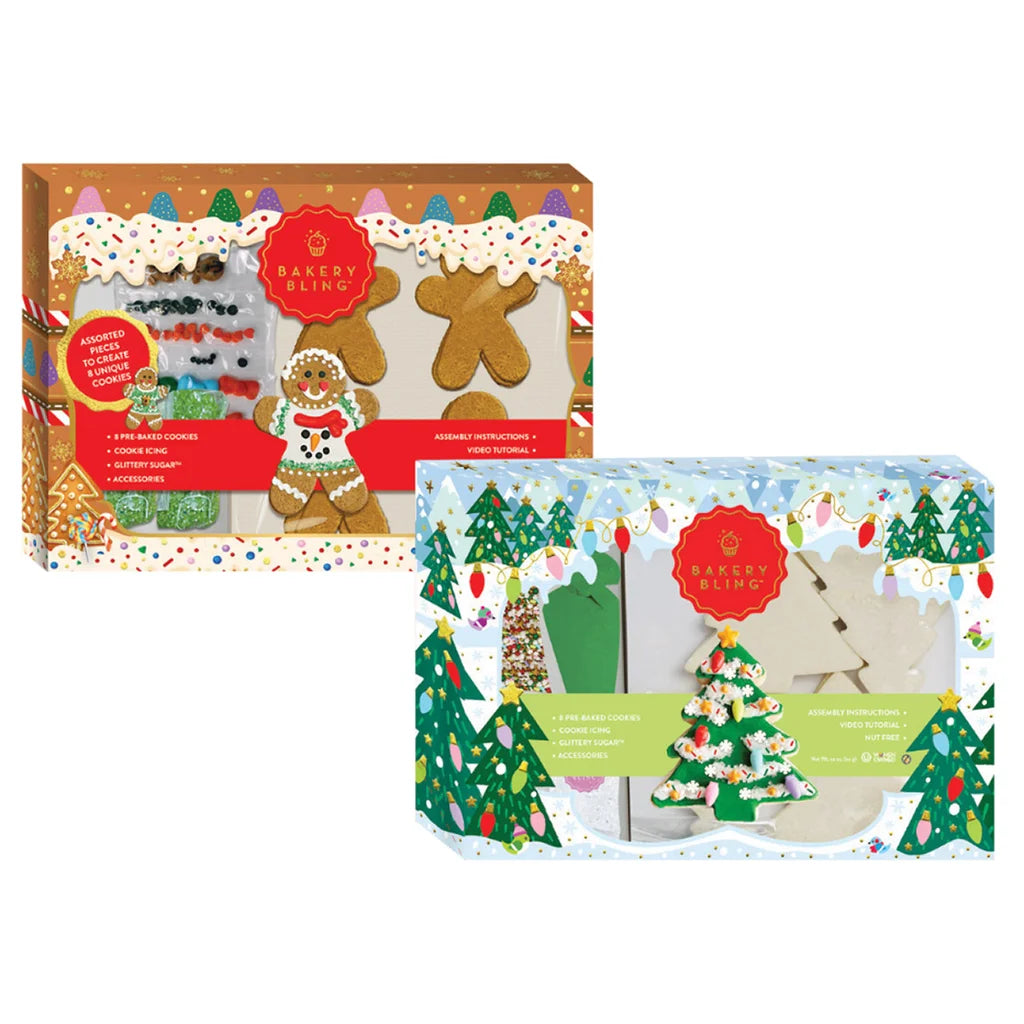 Bakery Bling Christmas Cookie Decorating Kit 2-pack, 16 Total Cookies