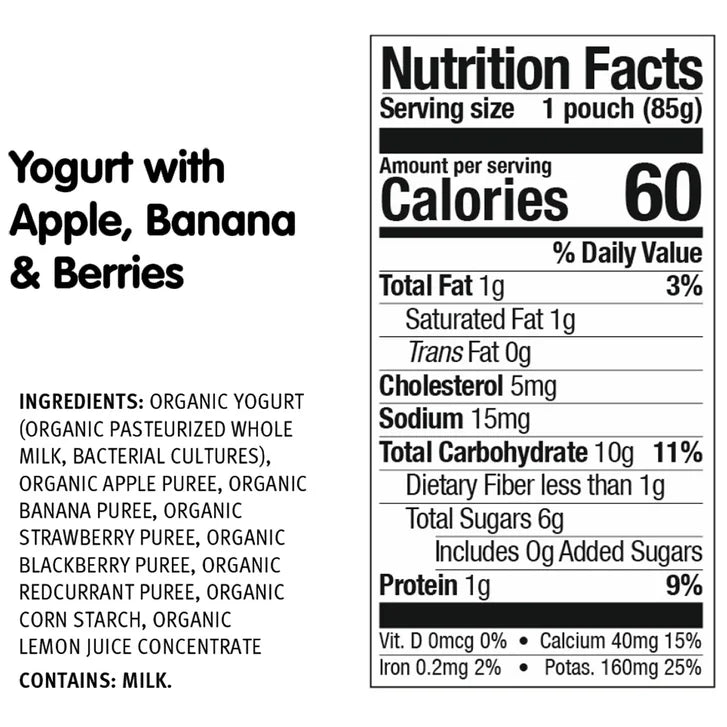 Holle Organic Baby Food, Yogurt Pouch Variety Pack, 40 Packs - 3 oz. Each