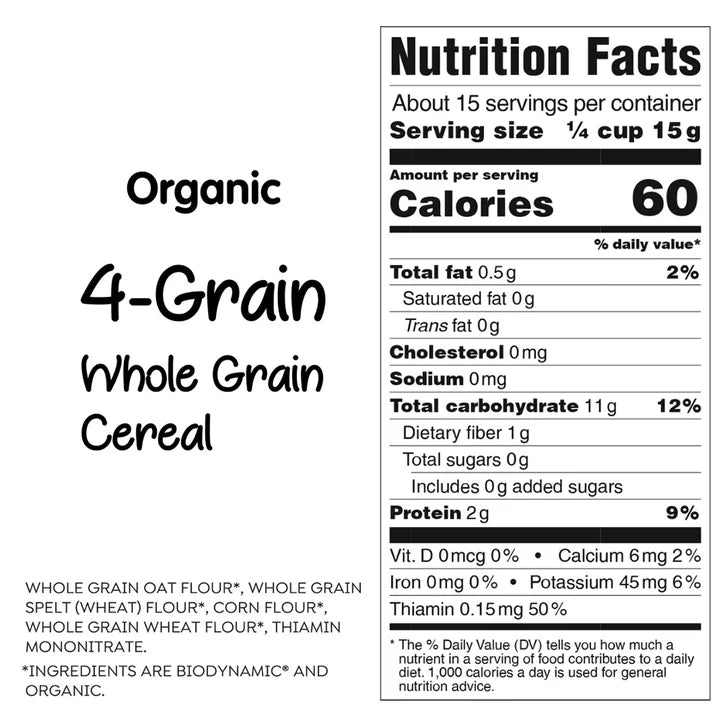 Holle Organic Whole Grain Cereal Bundle, Oat & 4-Grain Variety Pack, 12 - 8 oz. Boxes