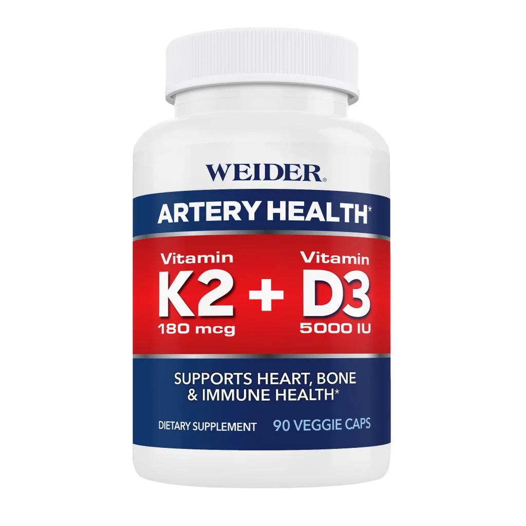 Weider Artery Health with Vitamin K2 Plus D3, 90 Veggie Caps