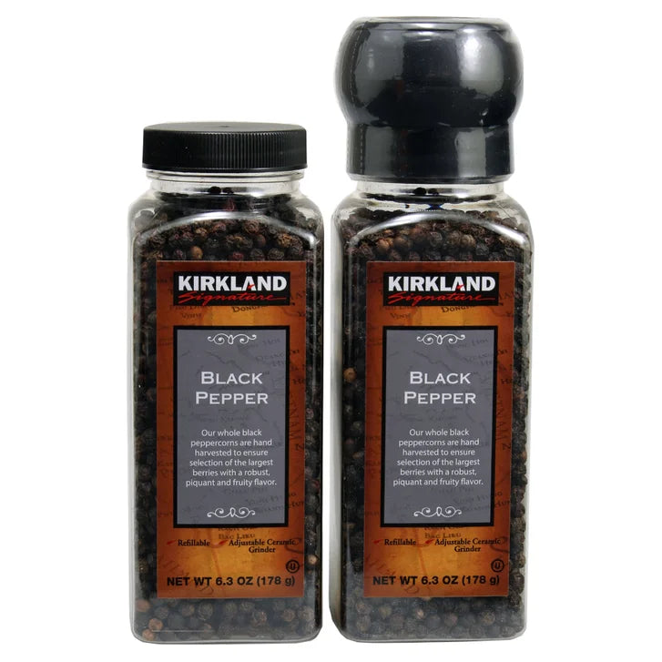 Kirkland Signature, Black Pepper with Grinder, 6.3 oz, 2-Count