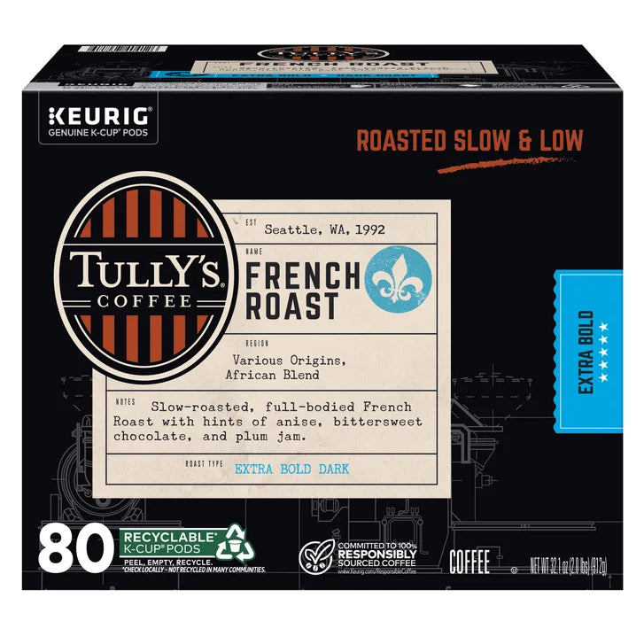 Tully's Coffee French Roast K-Cup Pods, 80-count