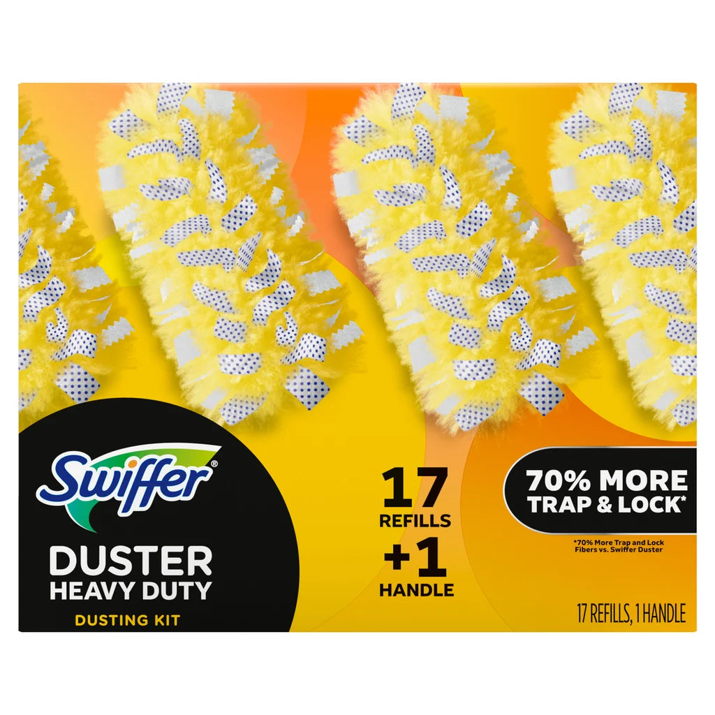 Swiffer Duster Heavy Duty Dusting Kit, 1 Handle + 17 Refills
