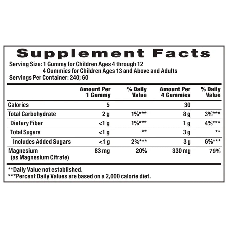 Natural Vitality Calm Magnesium Citrate, 240 Gummies