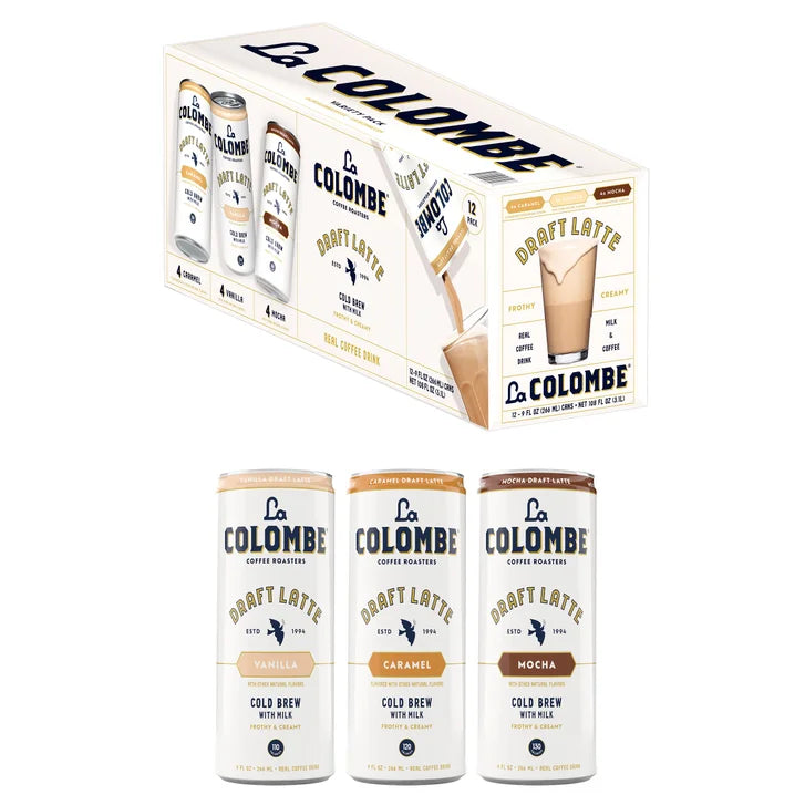 La Colombe Draft Latte Cold Brew Coffee, Variety Pack, 9 fl oz, 12-count