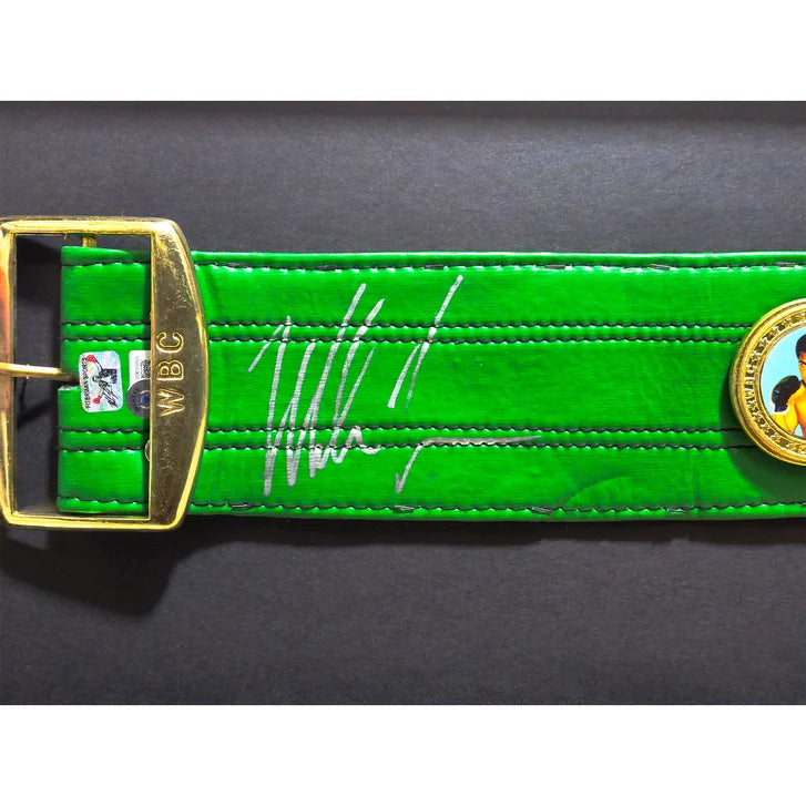 Mike Tyson Autographed Framed WBC World Championship Green Belt - Beckett Authenticated