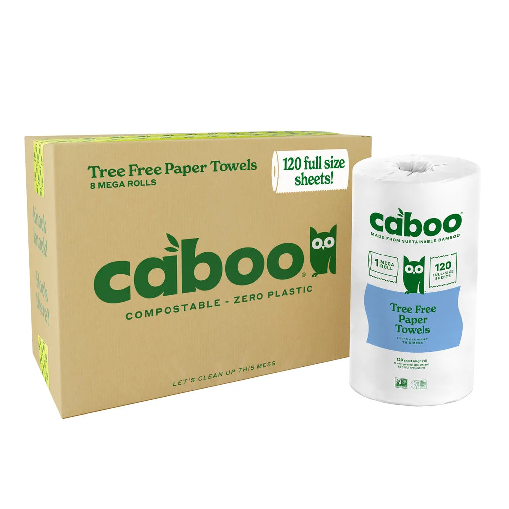 Caboo Bamboo Paper Towels, 2-ply, 120 Sheets, 8 Rolls