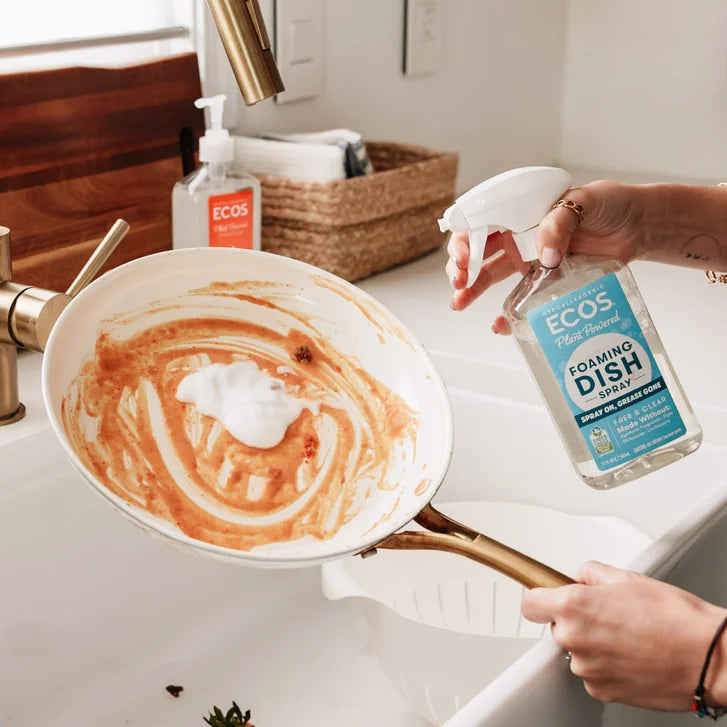ECOS Foaming Dish Soap Spray, Free & Clear, 16 fl oz + 96 fl oz Refill