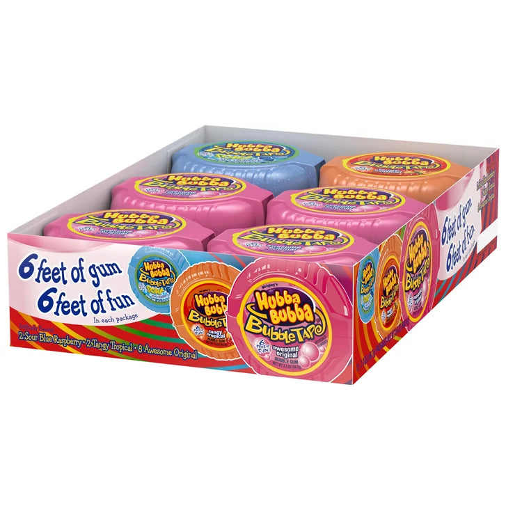 Hubba Bubba Bubble Gum Tape, Variety Pack, 2 oz, 12-count