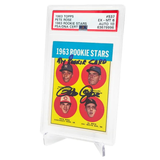 Pete Rose Autographed 1963 Topps Rookie Card #537 "My Rookie Card" Cincinnati Reds - PSA/DNA Authenticated