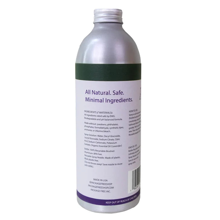 Package Free Multi-Purpose Cleaning Spray, Lavender, (1) 16 fl oz Spray + (3) 16 fl oz Refills