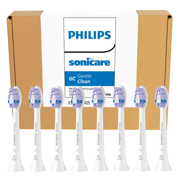 Philips Sonicare GC Gentle Clean Replacement Electric Toothbrush Heads, Ultra Soft Bristle, Gum Care, 8-pack