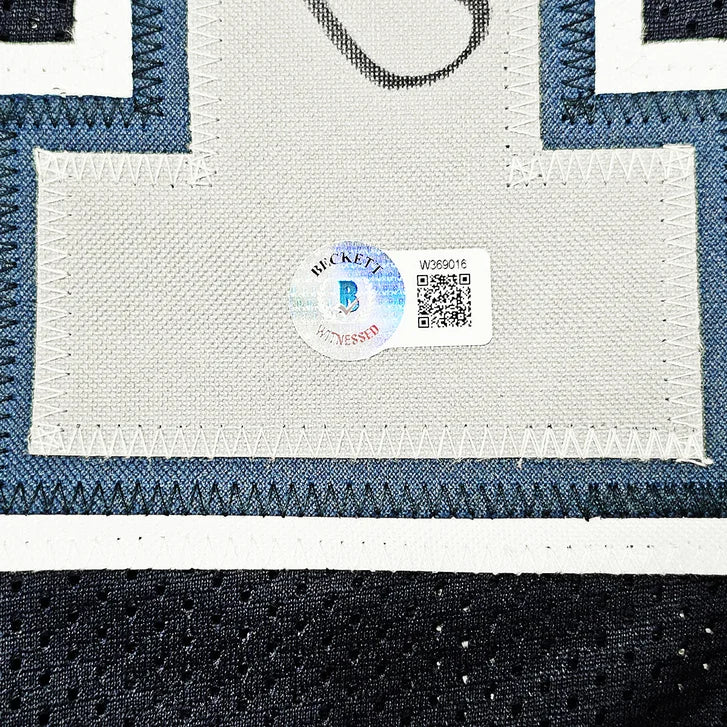 Dallas Cowboys Roger Staubach Autographed Framed Navy Blue Jersey - Beckett Authenticated