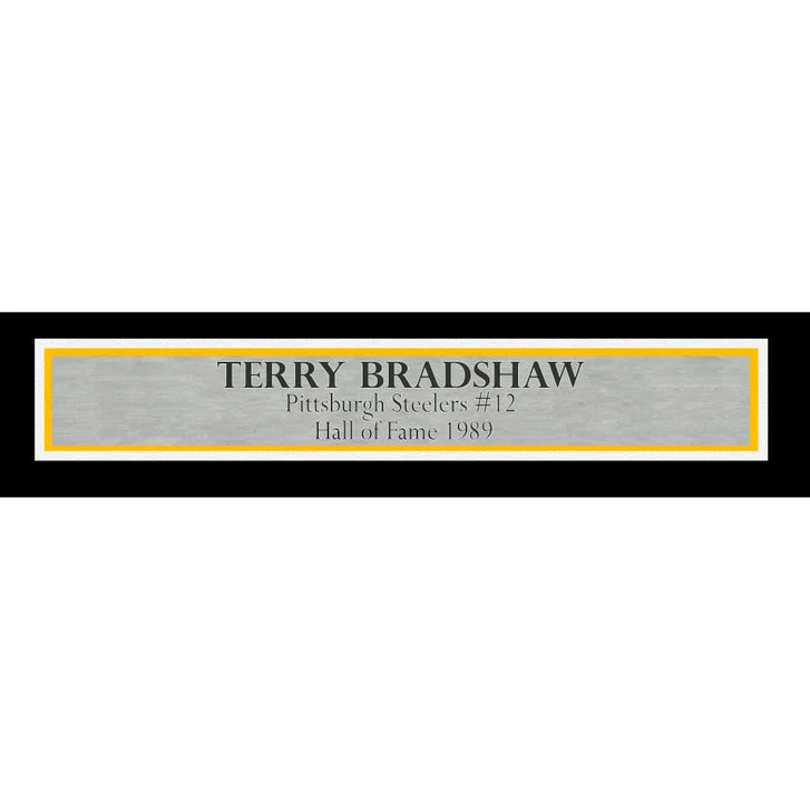 Terry Bradshaw Autographed Framed Black Pittsburgh Steelers Jersey - Beckett Authenticated