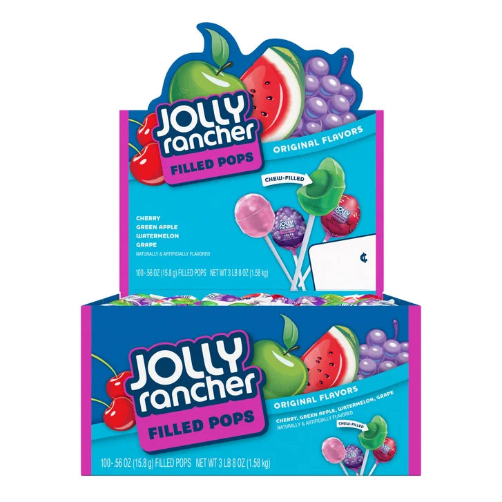 Jolly Rancher Fruit Chew Lollipops, 0.56 oz, Variety, 100-count