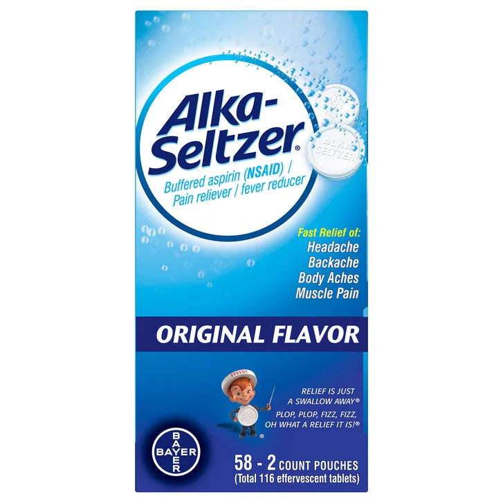 Alka-Seltzer Original, 2 Effervescent Tablets, 58 Pouches