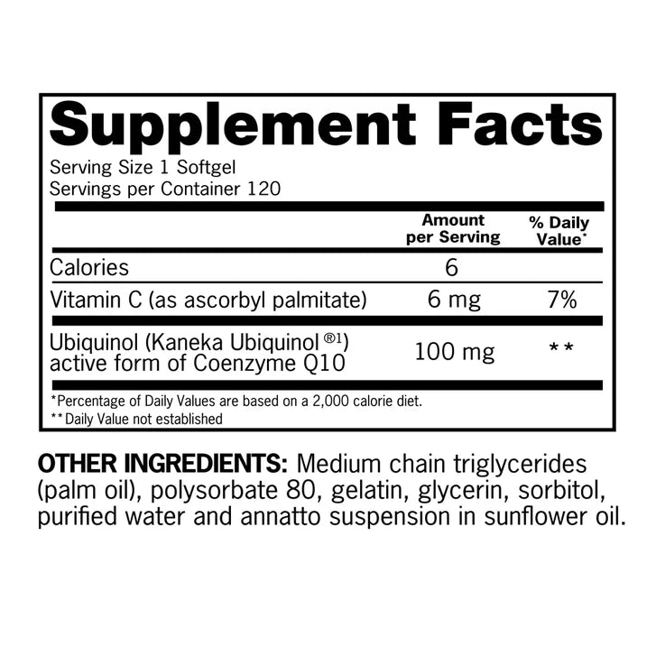 Qunol Mega CoQ10 Ubiquinol 100 mg., 120 Softgels