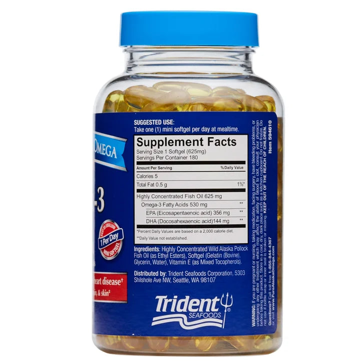 Pure Alaska Omega-3 Clinical Strength 500 mg. EPA & DHA, 180 Mini Softgels