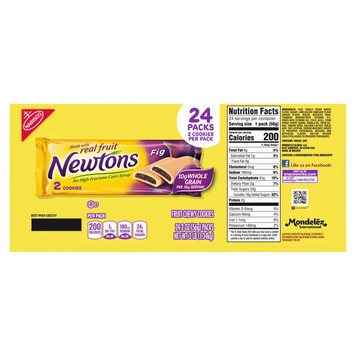 Newtons Fig Cookies, 2 oz, 24-count