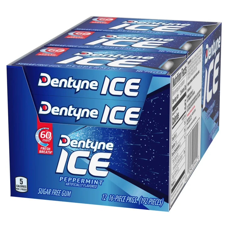 Dentyne Ice Sugar Free Gum, Peppermint, 12-count