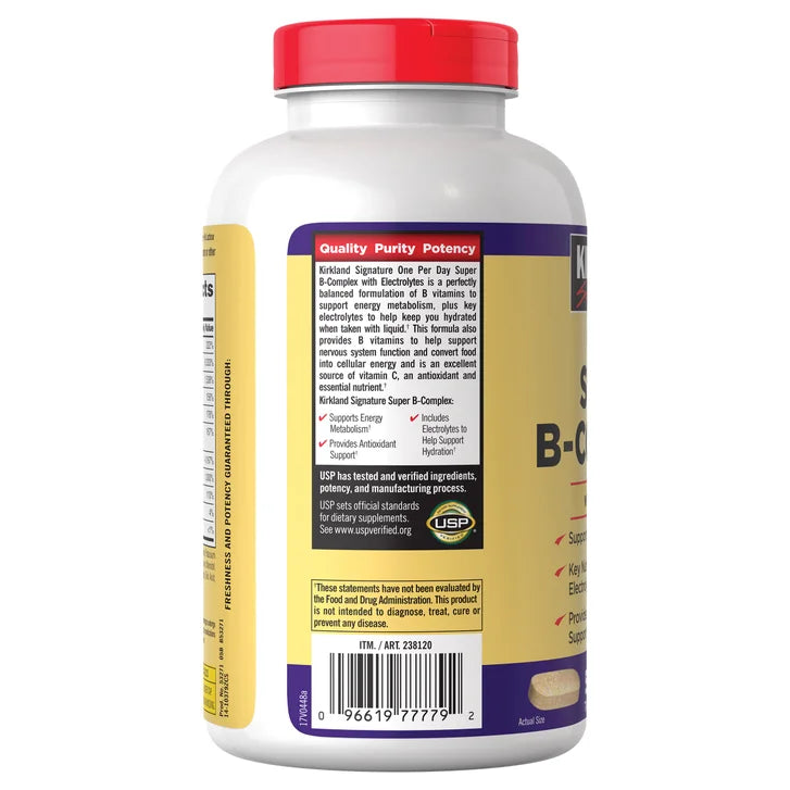 Kirkland Signature Super B-Complex with Electrolytes, 500 Tablets