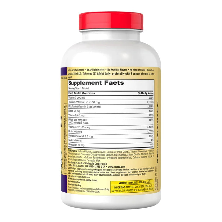 Kirkland Signature Super B-Complex with Electrolytes, 500 Tablets