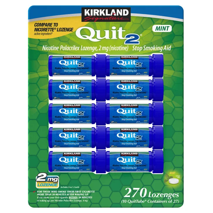 Kirkland Signature Quit, 2mg or 4mg, Mint Lozenges, 270 Pieces