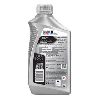 Mobil 1 0W-40 Full Synthetic Motor Oil, 1-Quart, 6-pack