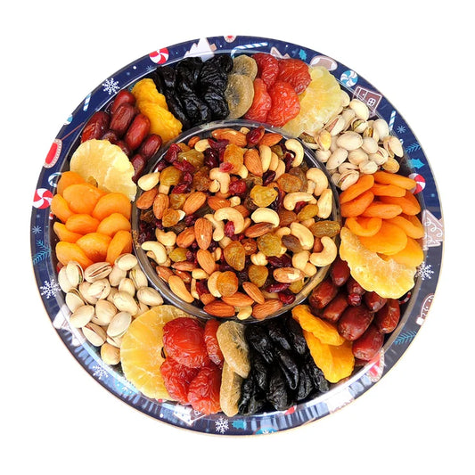Vacaville Fruit Company, Dried Fruit & Nut Happy Holidays Tin Tray, 34 oz.