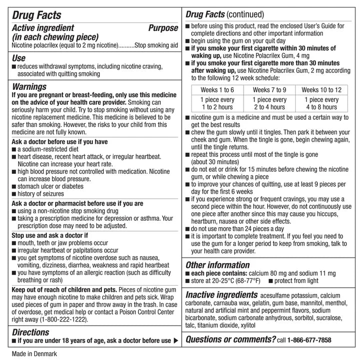 Kirkland Signature Quit 2 mg or 4 mg, Ice Mint Gum, 300 Pieces