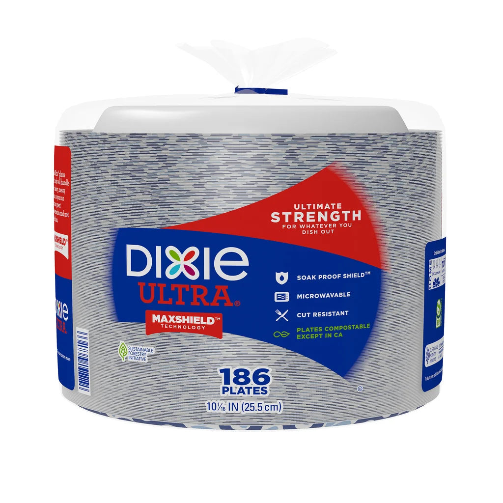 Dixie Ultra 10-1/16" Paper Plate, 186-count