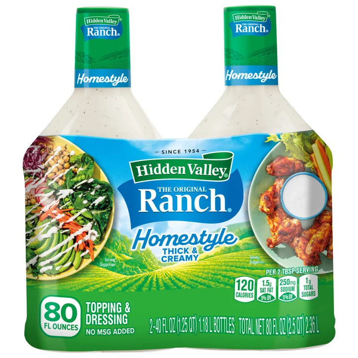 Hidden Valley Original Ranch Homestyle Dressing, 40 fl oz, 2-count