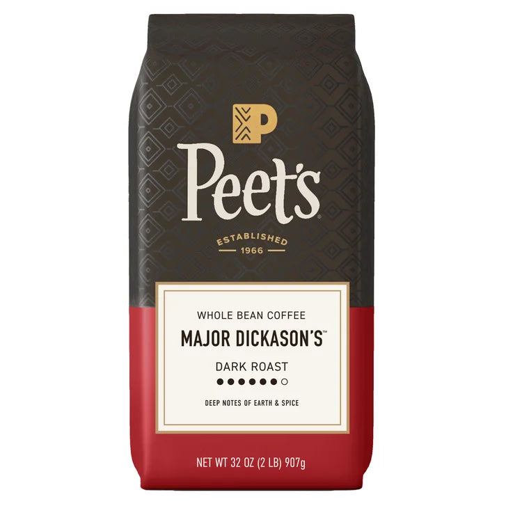 Peet's Coffee Major Dickason's Blend Coffee, Dark Roast, Whole Bean, 2 lbs